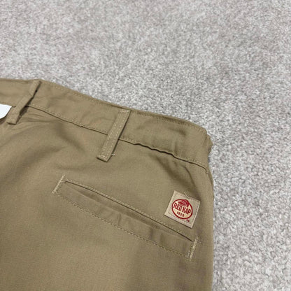 Vintage y2k baggy work pants loose beige Loosehino style skate trousers Red Kap workwear patch logo