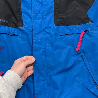 Y2k Columbia technical windbreaker jacket blue Paneled boxy outdoors hiking bomber coat