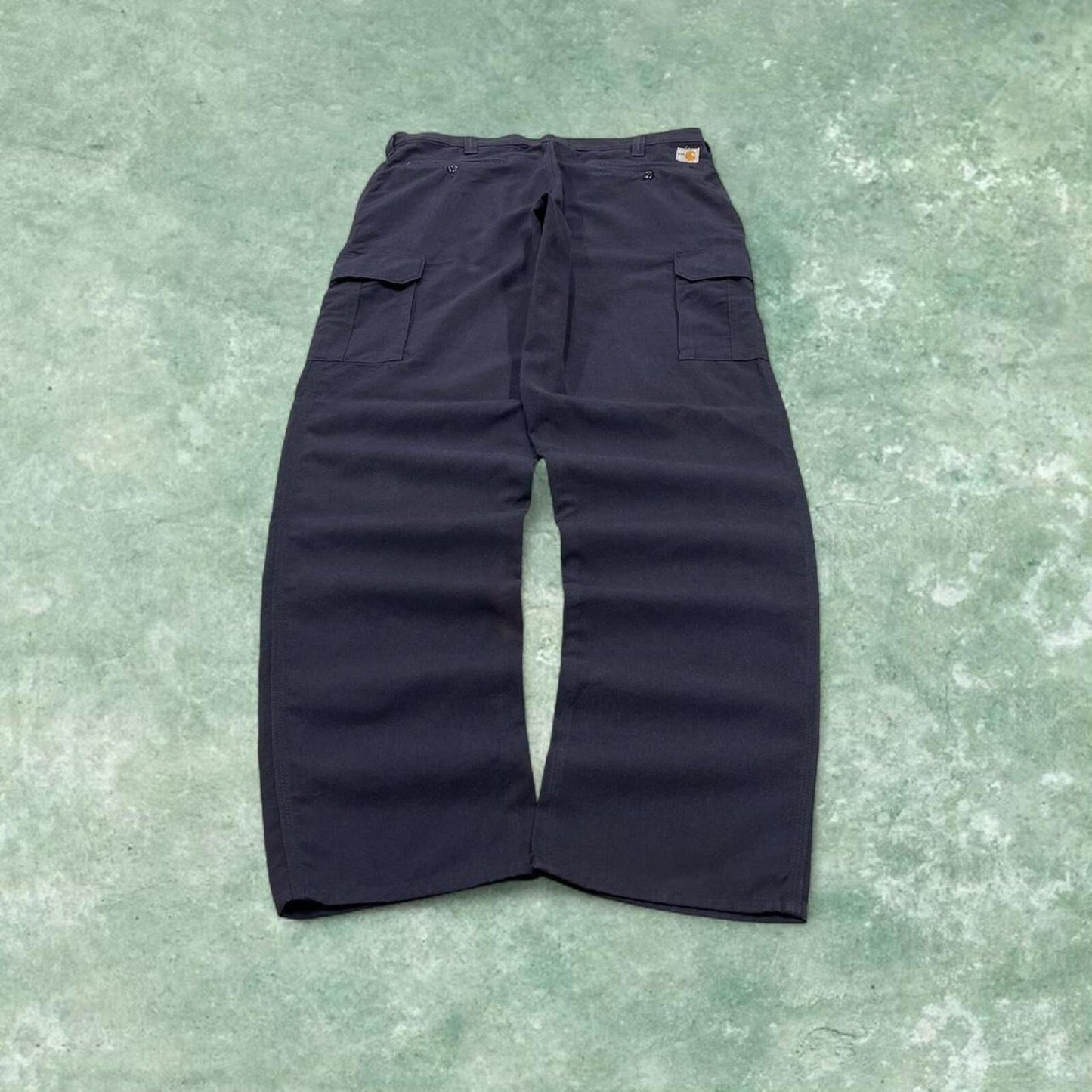 Y2K Carhartt cargo pants navy 36x36 Loose floaty carpenter workwear trousers