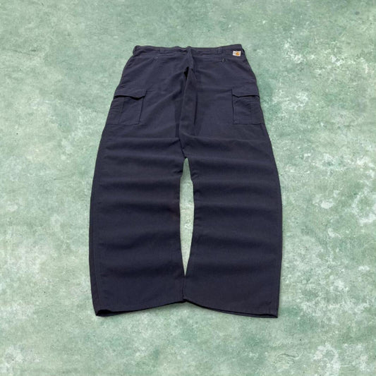Y2K Carhartt cargo pants navy 36x36 Loose floaty carpenter workwear trousers
