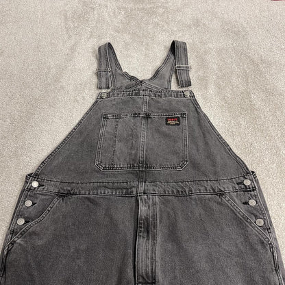 Levi’s dungarees y2k 00s denim overalls washed black loose fit red tab and adjustable straps