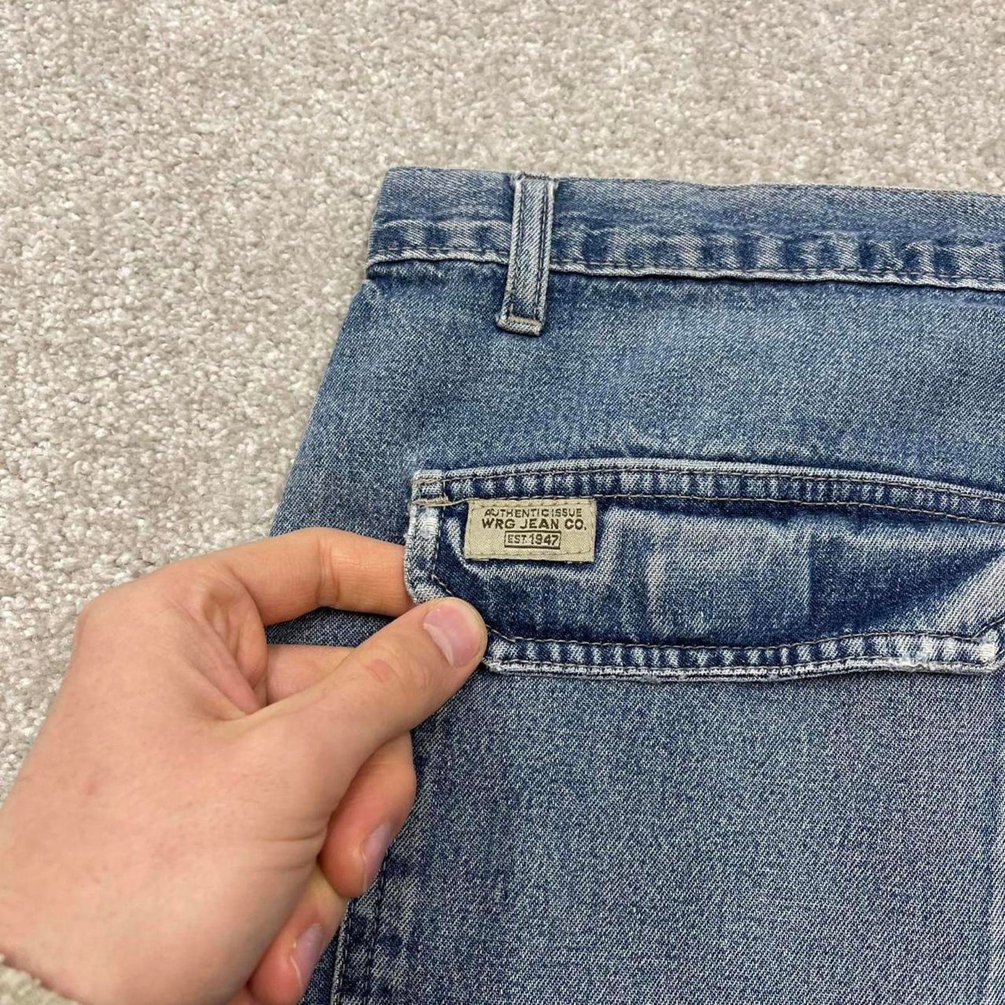 Y2k baggy Wrangler denim cargo shorts loose fit blue Wide leg summer holiday festival jorts