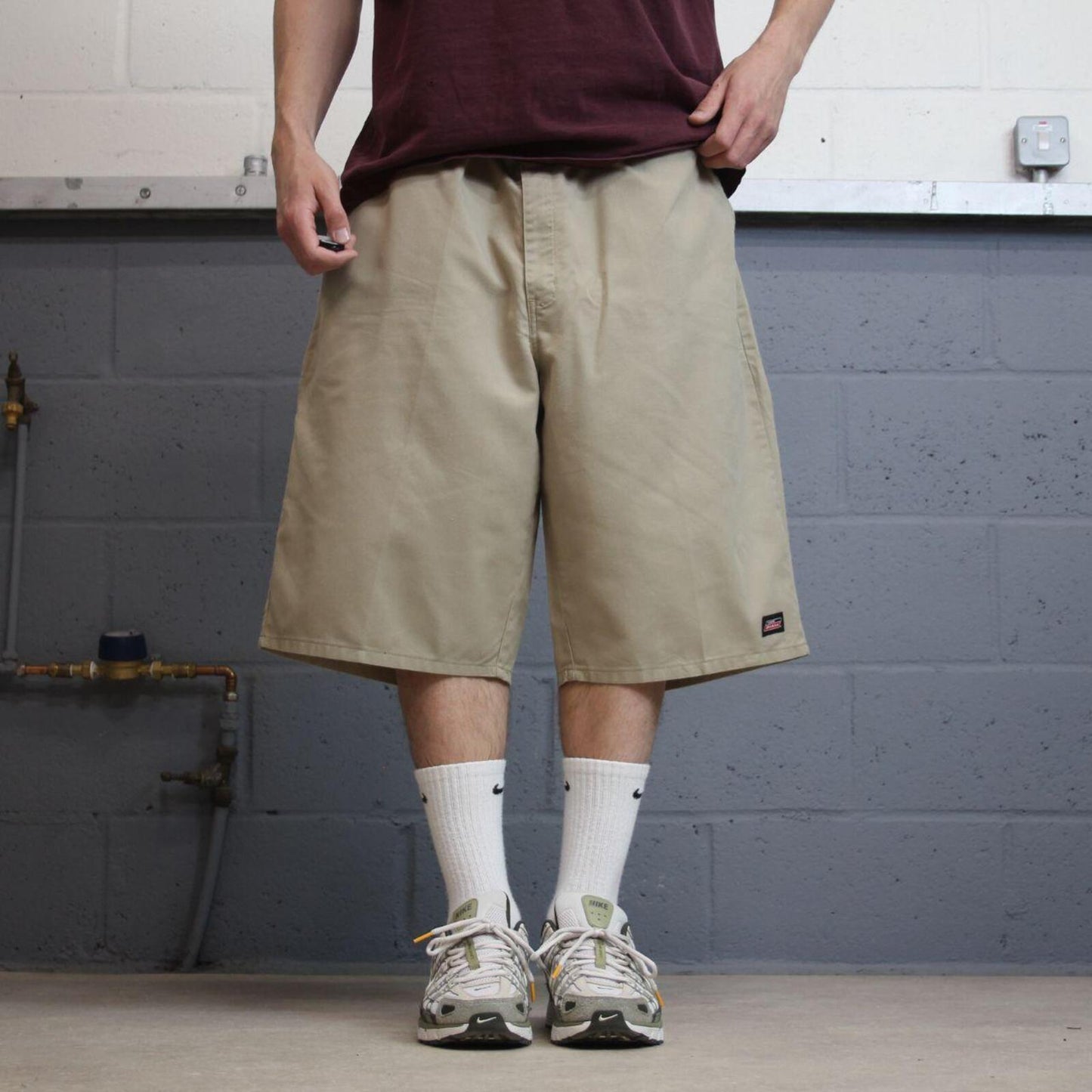Baggy Dickies shorts carpenter khaki Twill chino skater style shorts wide long leg