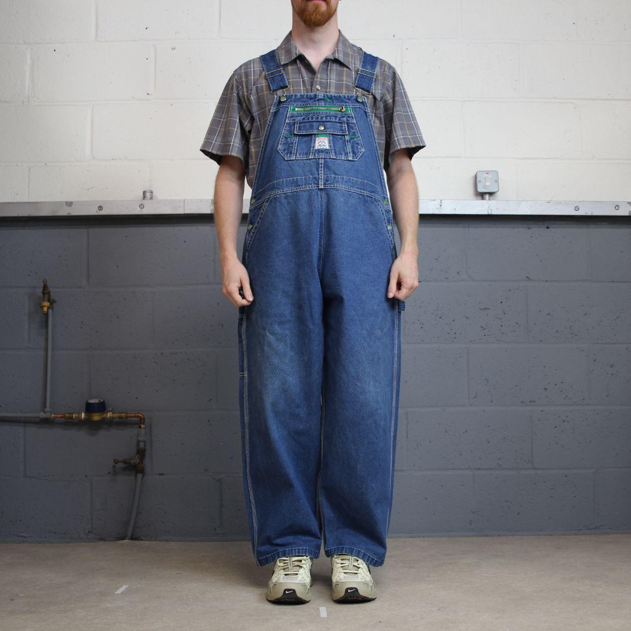 Lady Liberty baggy dungarees denim overalls navy blue