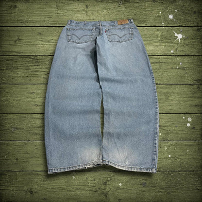 Levi's 560 baggy jeans y2k blue Wide leg comfort fit denim pants red tab logo