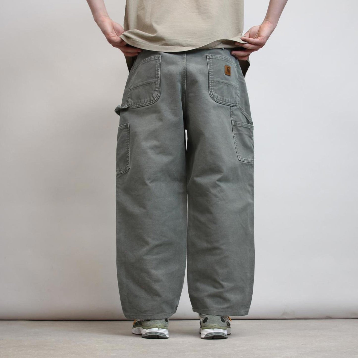 Green Carhartt carpenter pants W38 L27 loose canvas 90s style skater cargos