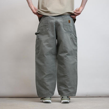 Green Carhartt carpenter pants W38 L27 loose canvas 90s style skater cargos