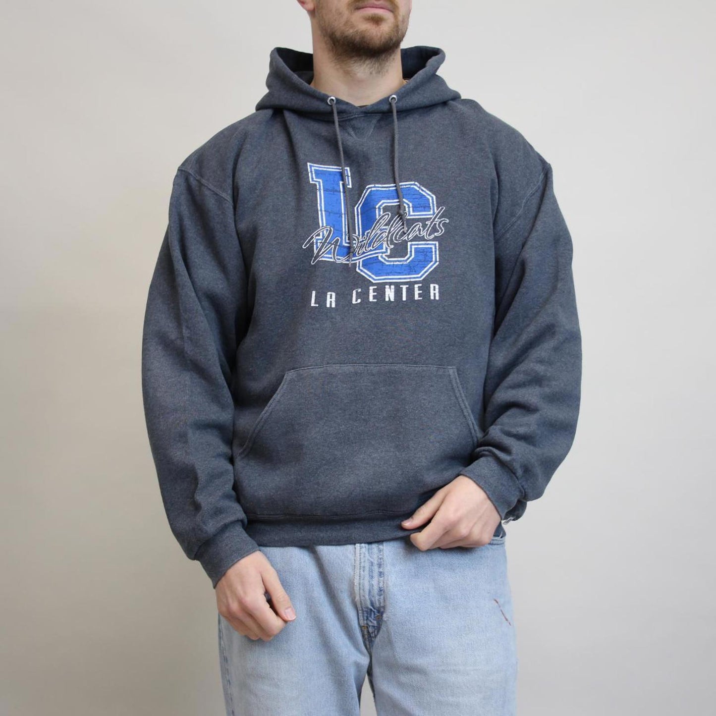 Grey vintage Russell hoodie XL