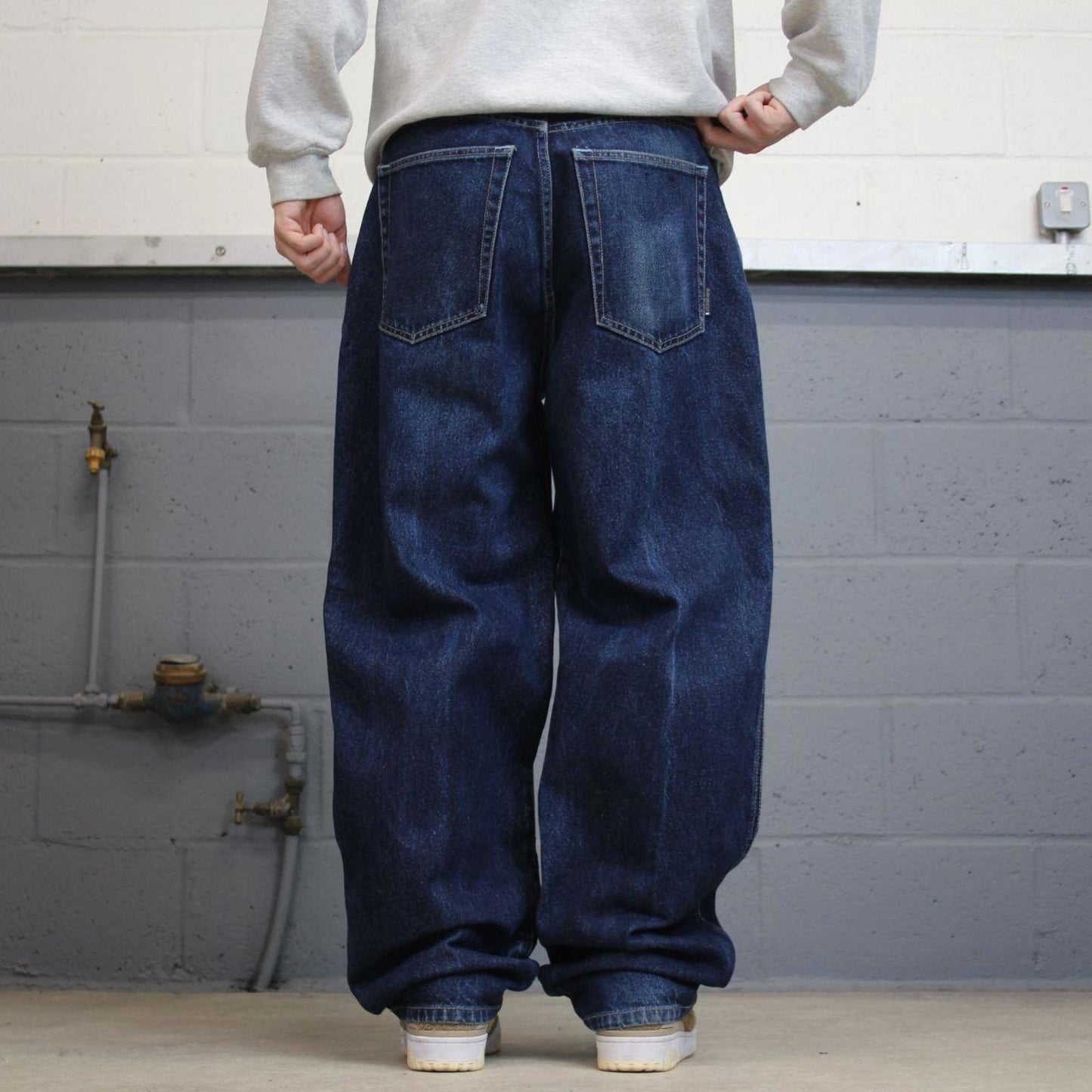 Baggy Davoucci jeans W34 L33 blue wide leg denim 90s style skater jeans