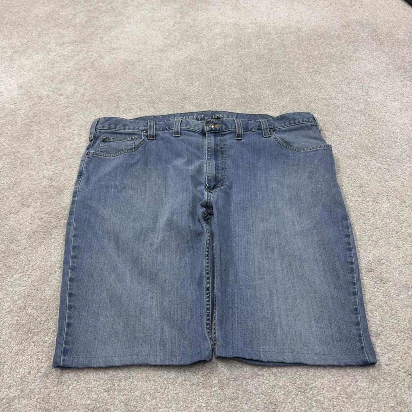 Carhartt denim shorts y2k faded blue Loose skater style work jorts