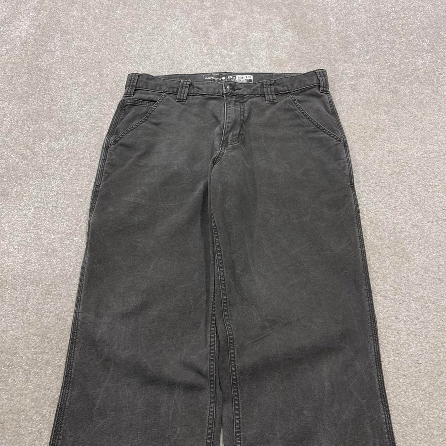 Y2K Carhartt carpenter jeans grey Loose relaxed fit skate style workwear cargo pants