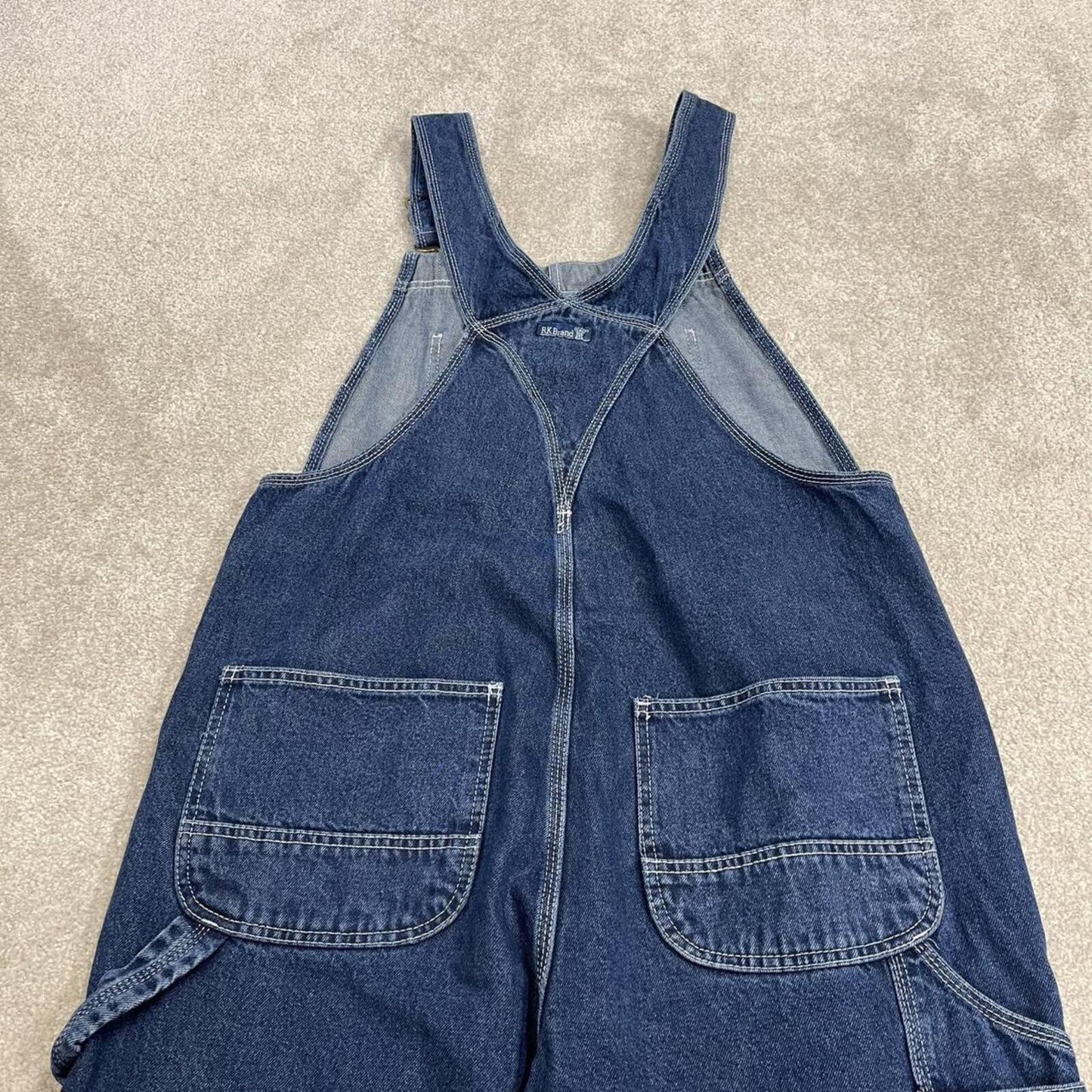 Baggy denim dungarees RK Brand blue Vintage farmer bib & brace utility overalls