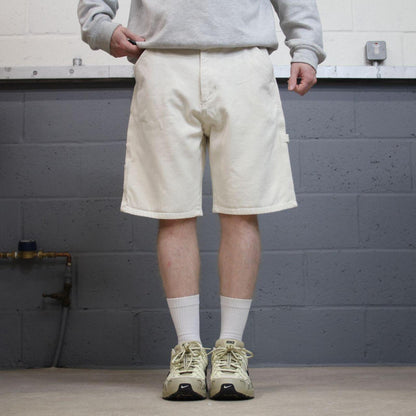 Denim carpenter shorts Y2K white Loose leg Exchange workwear skater style jorts