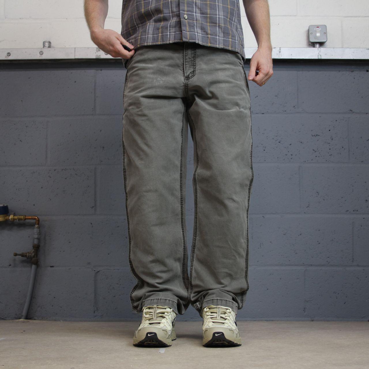 Carhartt carpenter pants relaxed y2k grey khaki Straight leg skater style workwear pants