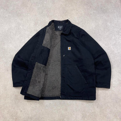 Black Carhartt jacket XL sherpa lined canvas ridge