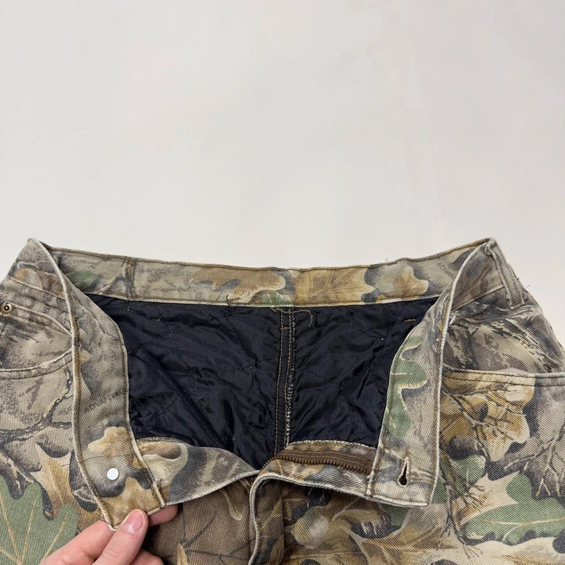 Vintage Cabelas camo Y2K jeans khaki loose insulated hunting style pants