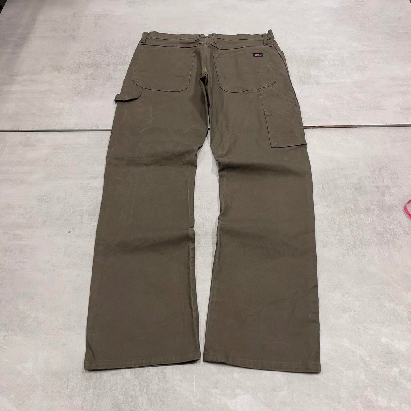 Green Dickies carpenter jeans W34L34 loose 90s skate style canvas cargos utility American workwear