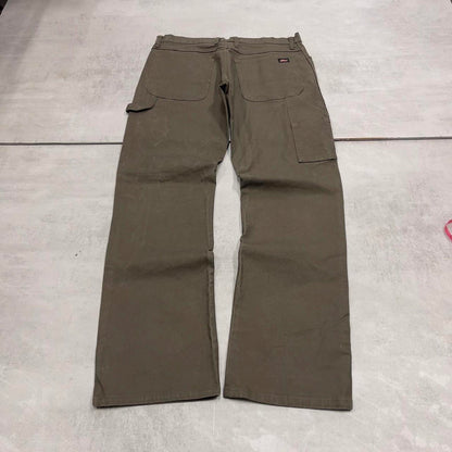 Green Dickies carpenter jeans W34L34 loose 90s skate style canvas cargos utility American workwear