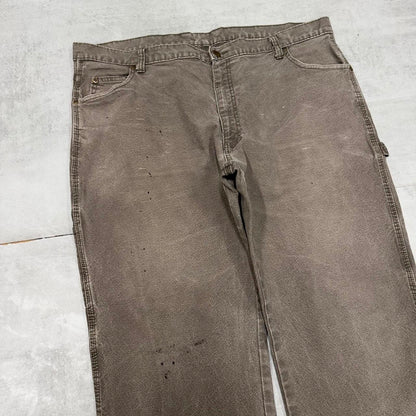 Baggy Dickies carpenter jeans W40L28 khaki brown denim 90s style canvas cargos