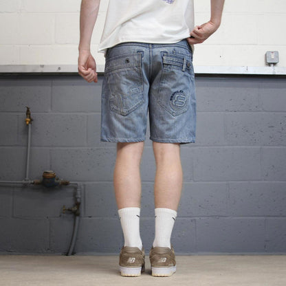 Y2K Denim Police jorts W32 00s style embroidered summer festival shorts