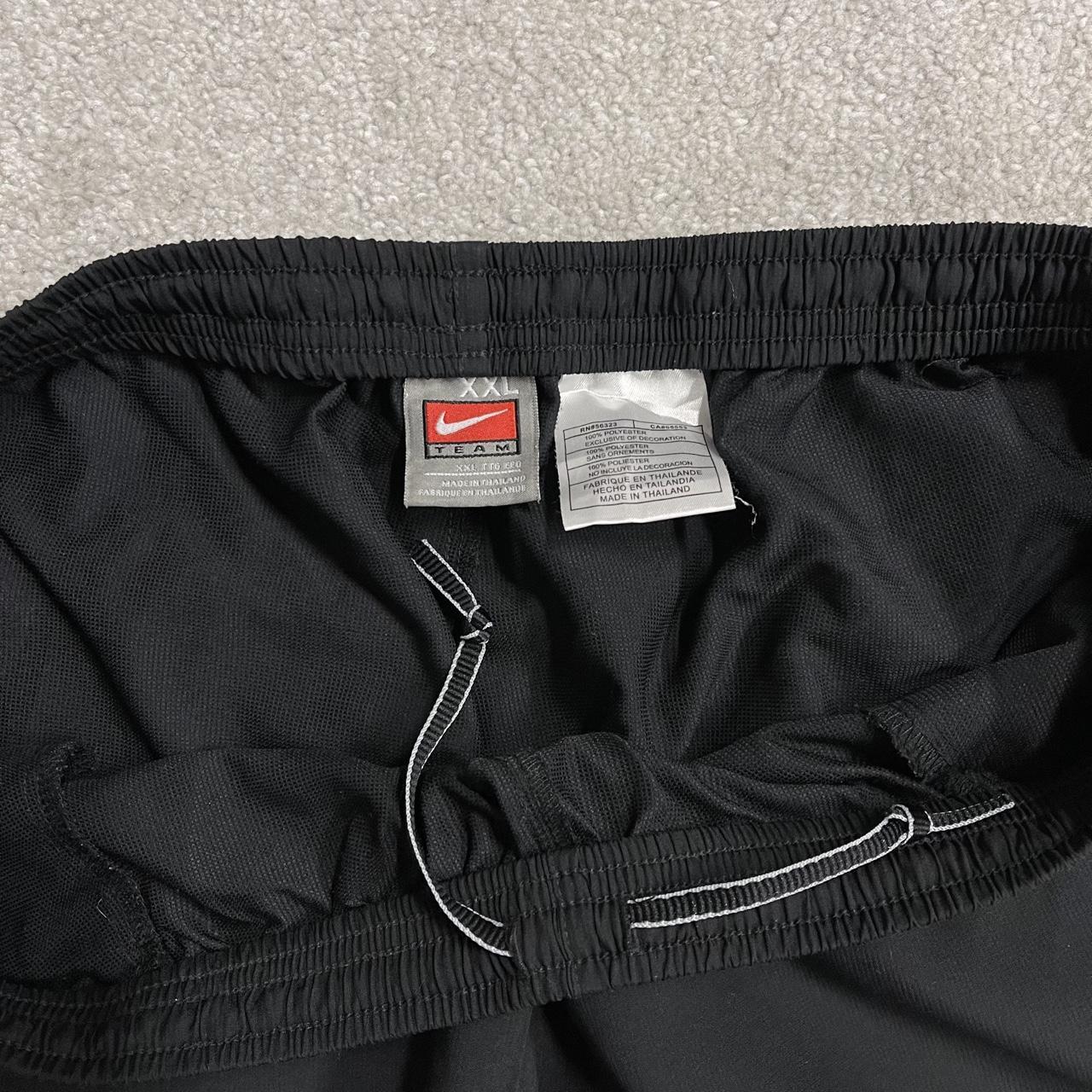 Nike Team baggy tracksuit bottoms y2k black XXL Embroidered Swoosh logo drawstring elasticat waist