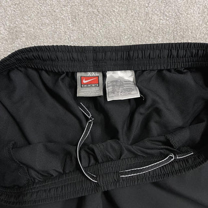 Nike Team baggy tracksuit bottoms y2k black XXL Embroidered Swoosh logo drawstring elasticat waist