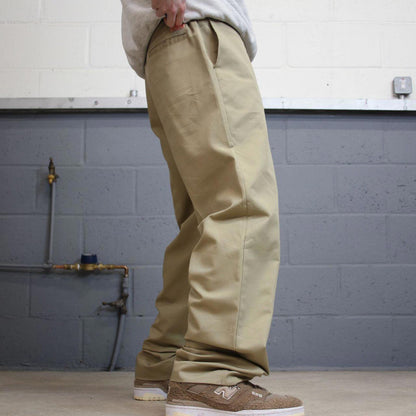 Vintage y2k baggy work pants beige Loose chino style skate trousers Red Kap workwear patch logo