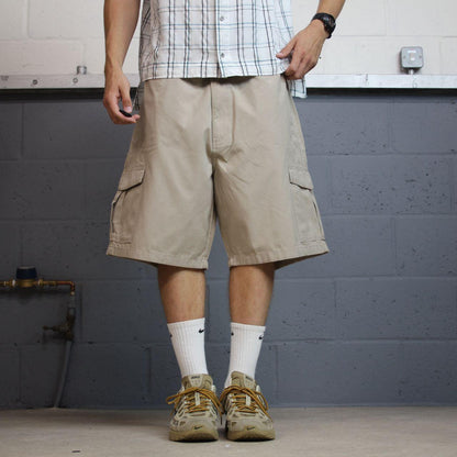 Chaps Baggy cargo shorts y2k beige Loose floaty chino utility summer festival hiking shorts