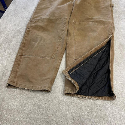 Vintage Carhartt dungarees tan brown overalls Quilted bib & brace utility workwear
