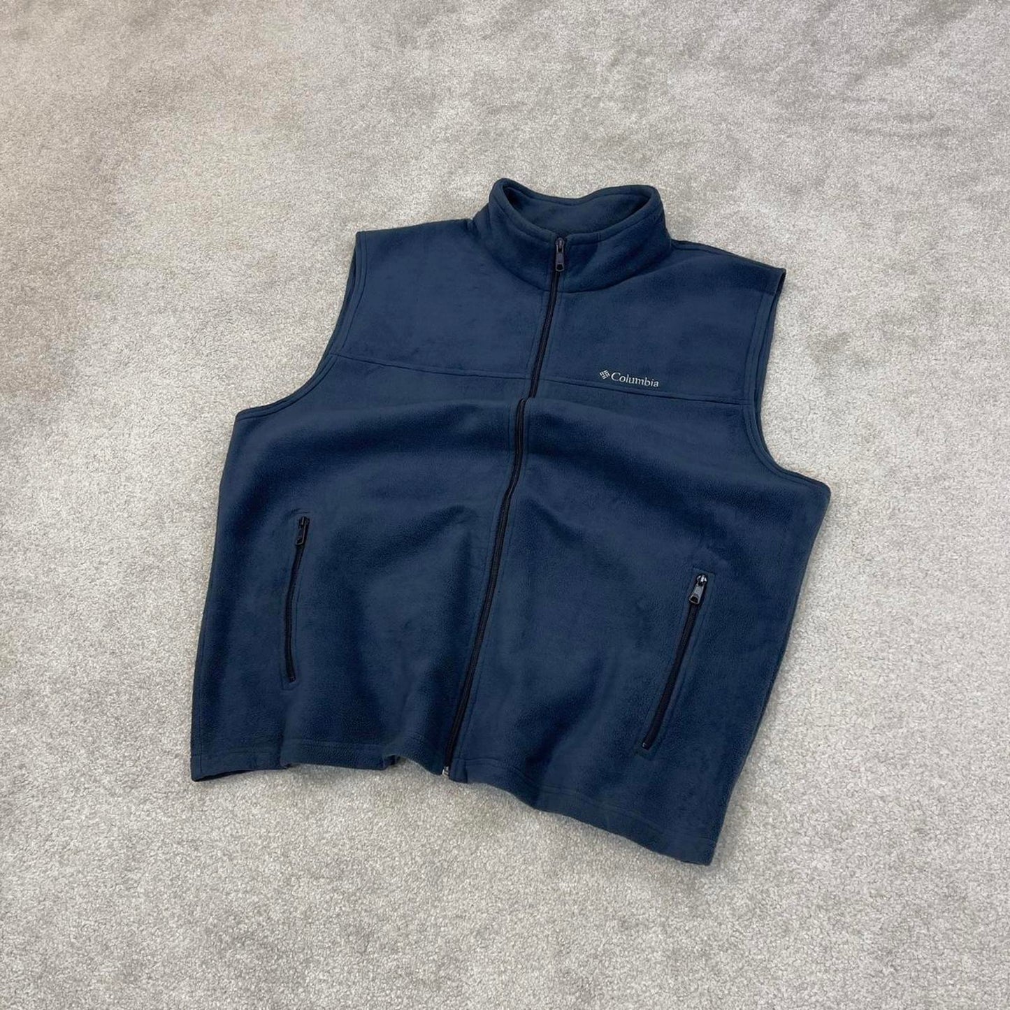 Columbia technical fleece gilet XXL navy blue men’s full zip up autumn tech