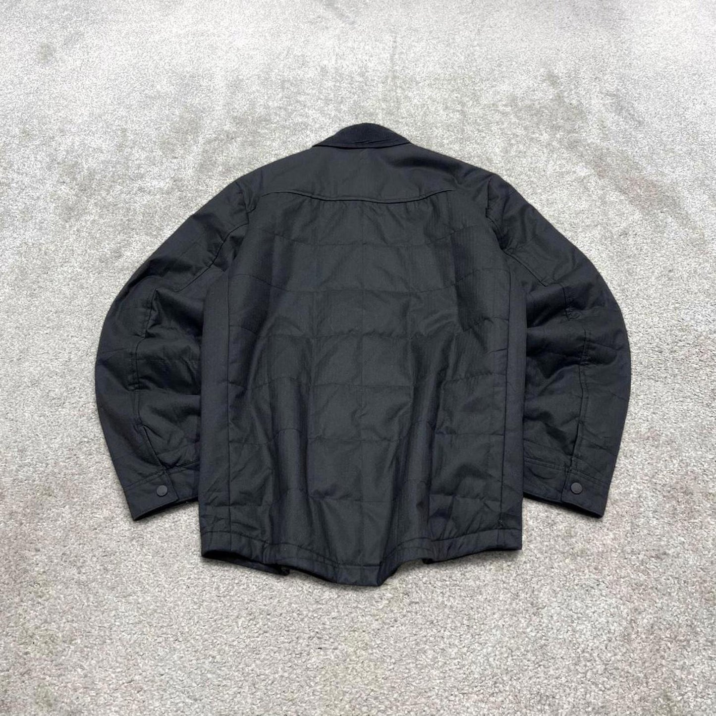 00s Quiksilver technical over shirt jacket M men's black y2k style quilted shacket