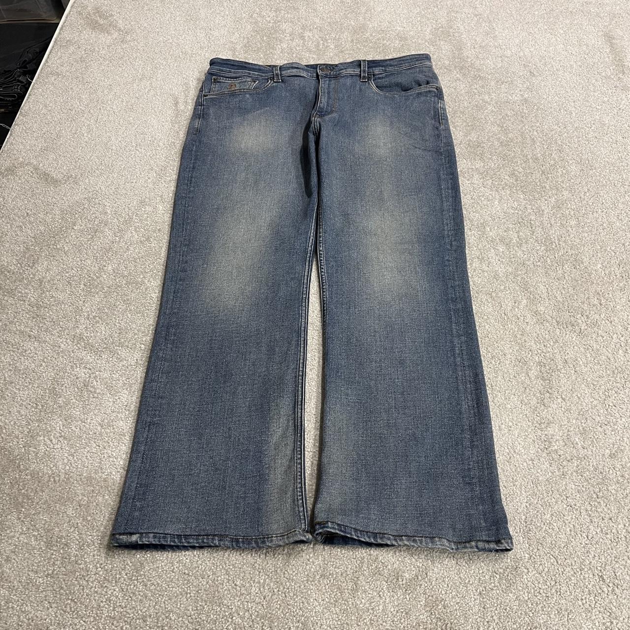 Y2K bootcut jeans U.S. Polo Assn blue Loose boot fit jeans, belt loops and logos