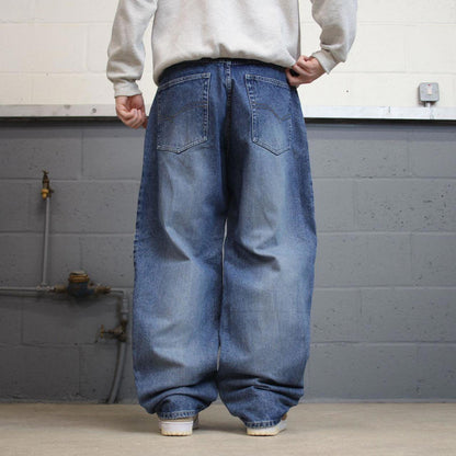 Tuff baggy jeans W36L32 loose wide leg blue denim y2k style skater pants casual wear autumn