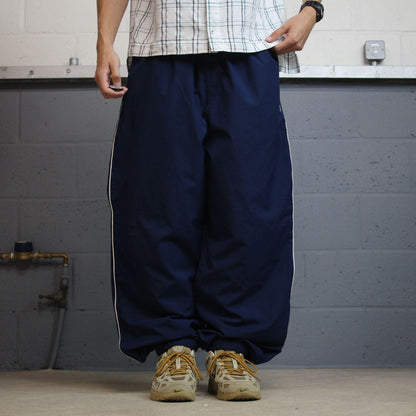 Y2K baggy Nike Team tracksuit bottoms navy XXL loose leg mesh lined track pants