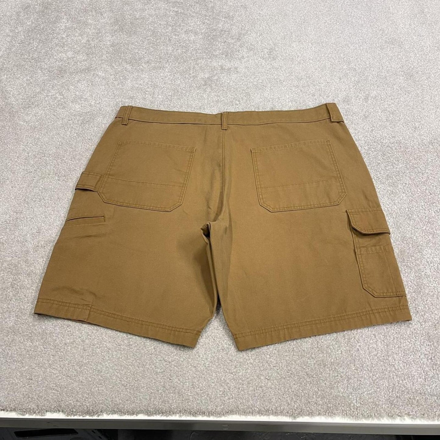 Baggy cargo shorts canvas carpenter tan brown Loose Brahma skater style summer work shorts