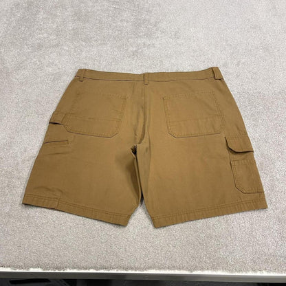 Baggy cargo shorts canvas carpenter tan brown Loose Brahma skater style summer work shorts