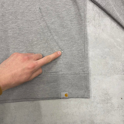 Grey Carhartt hoodie Medium Spell out logo pullover hooded sweatshirt