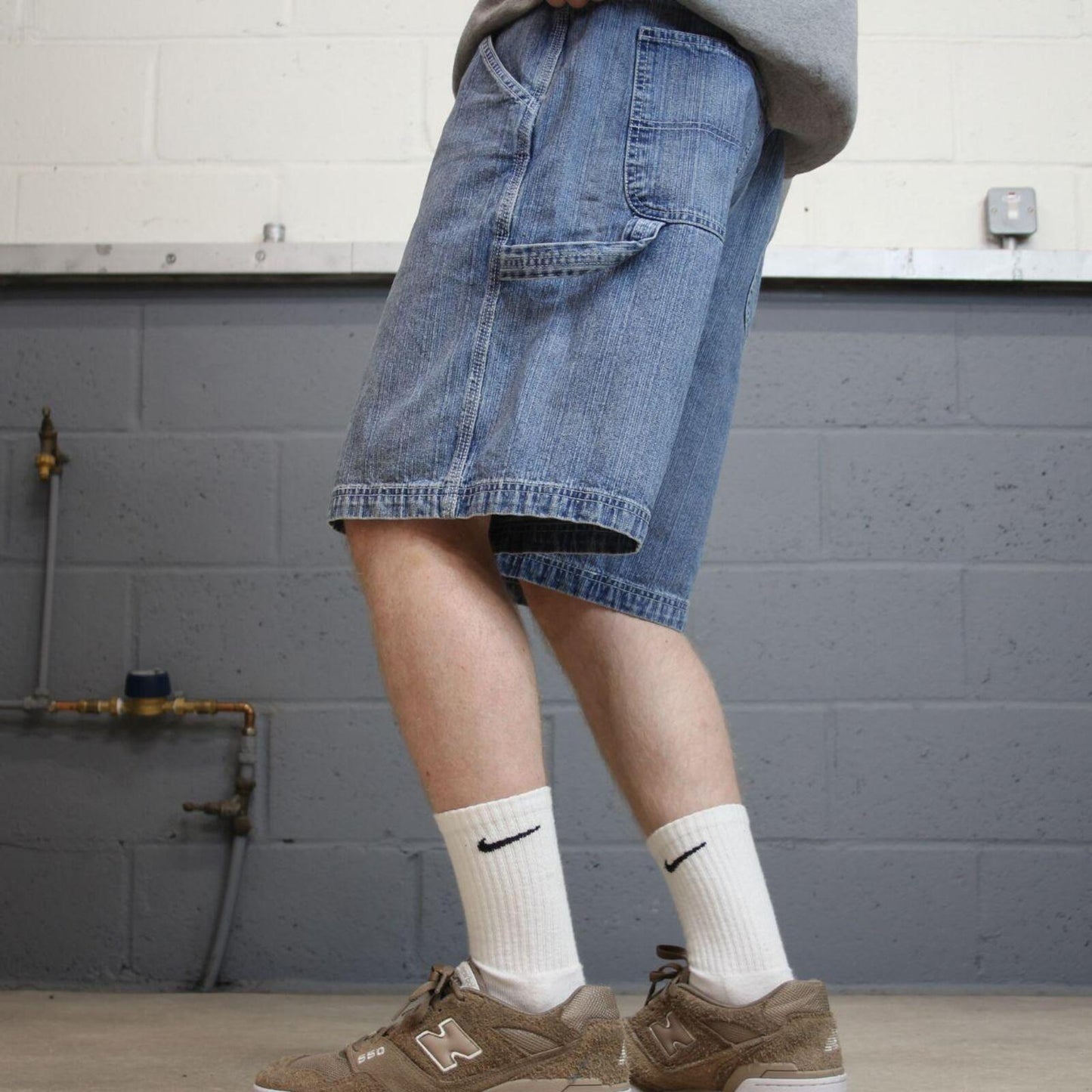 Denim carpenter shorts loose skater style blue W36 Urban Star jorts