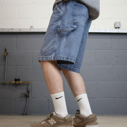 Denim carpenter shorts loose skater style blue W36 Urban Star jorts