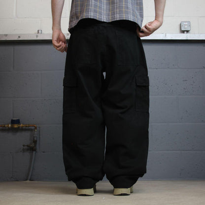 Wrangler baggy cargo pants y2k black W36L32 wide leg Loose fit 100% cotton skater work pants