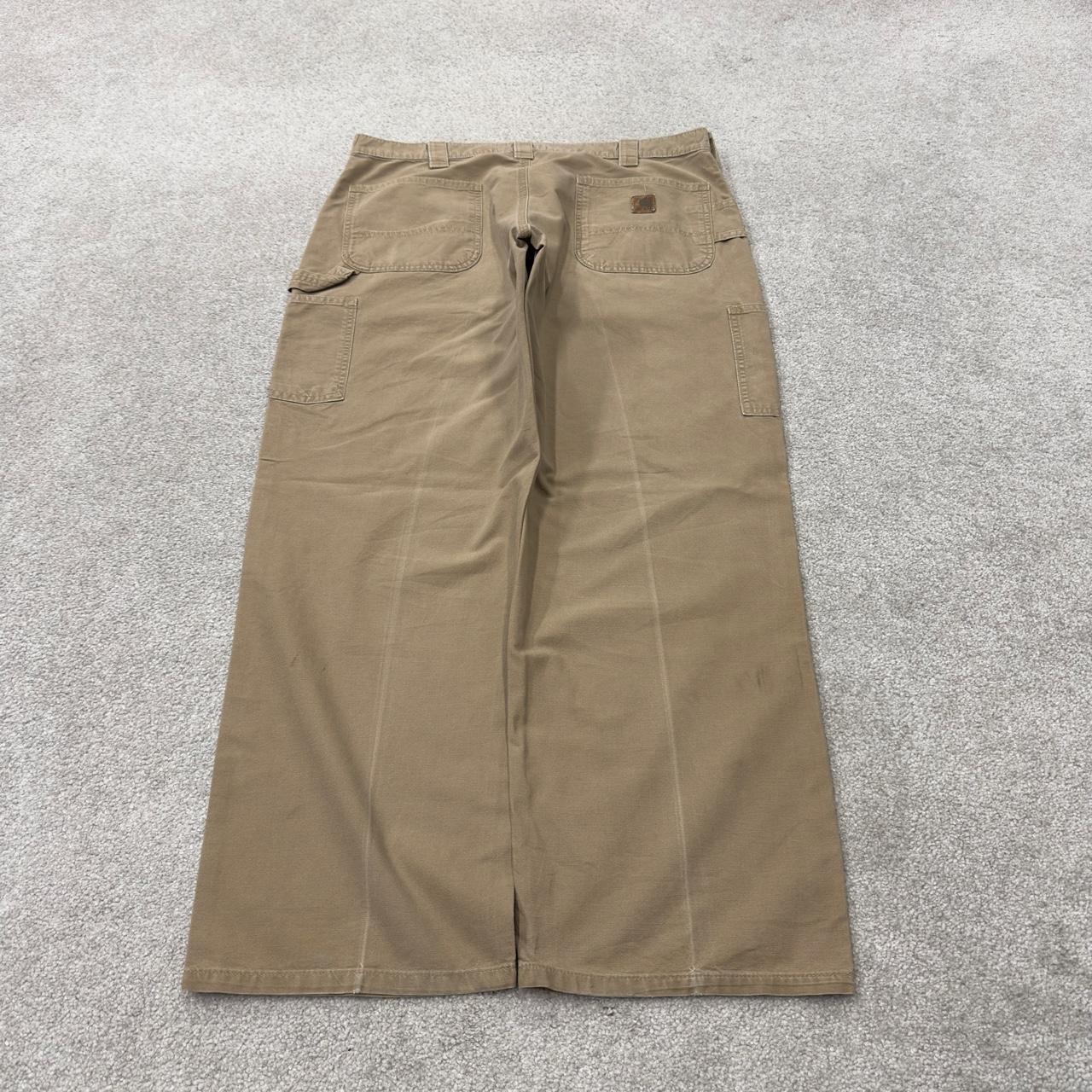 Tan baggy vintage Carhartt carpenter pants y2k Loose leg skater 2000s style workwear cargos