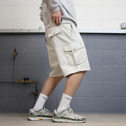 Y2K baggy IZOD cargo skater shorts white Loose chino utility summer festival shorts