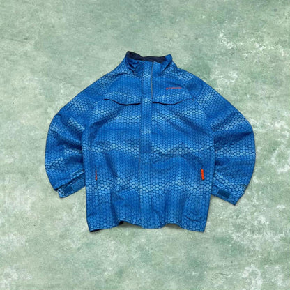 Y2K Columbia waterproof windbreaker jacket blue Patterned technical coat with pockets
