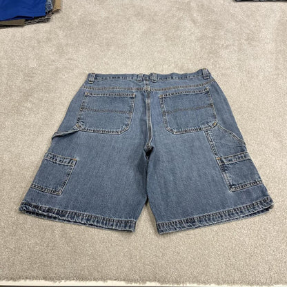 Baggy denim carpenter shorts cargo blue Faded Glory skater style surf jorts