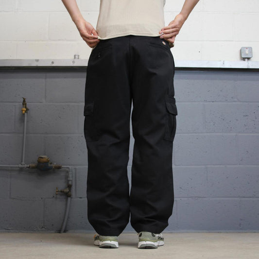 Dickies cargo Pants W38L30 Black twill style chino cargo trousers skater style