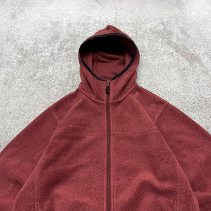 00s Columbia technical fleece jacket 14/16 youth red full zip up y2k style autumn
