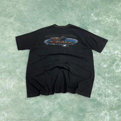 Y2K No Fear graphic t shirt single stitch faded black surf style tee
