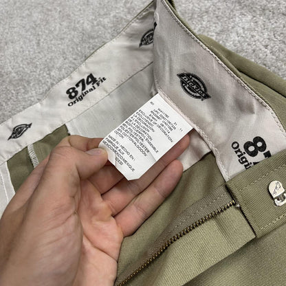 Y2K Dickies 874 work pants khaki original fit straight leg chino skater style trousers