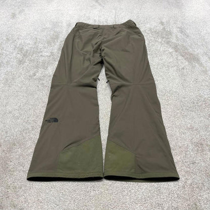 North Face ski pants salopettes L men's y2k green adjustable TNF snow trousers skiing