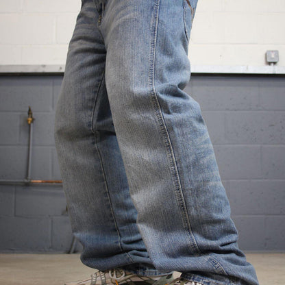 Y2K embroidered skater jeans 5ive Jungle W38L32 90s hip hop style jeans big stitch design